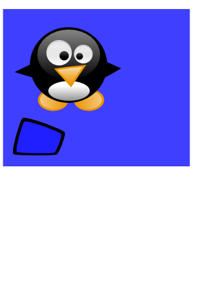Icône bleu carré pingouin à télécharger gratuitement